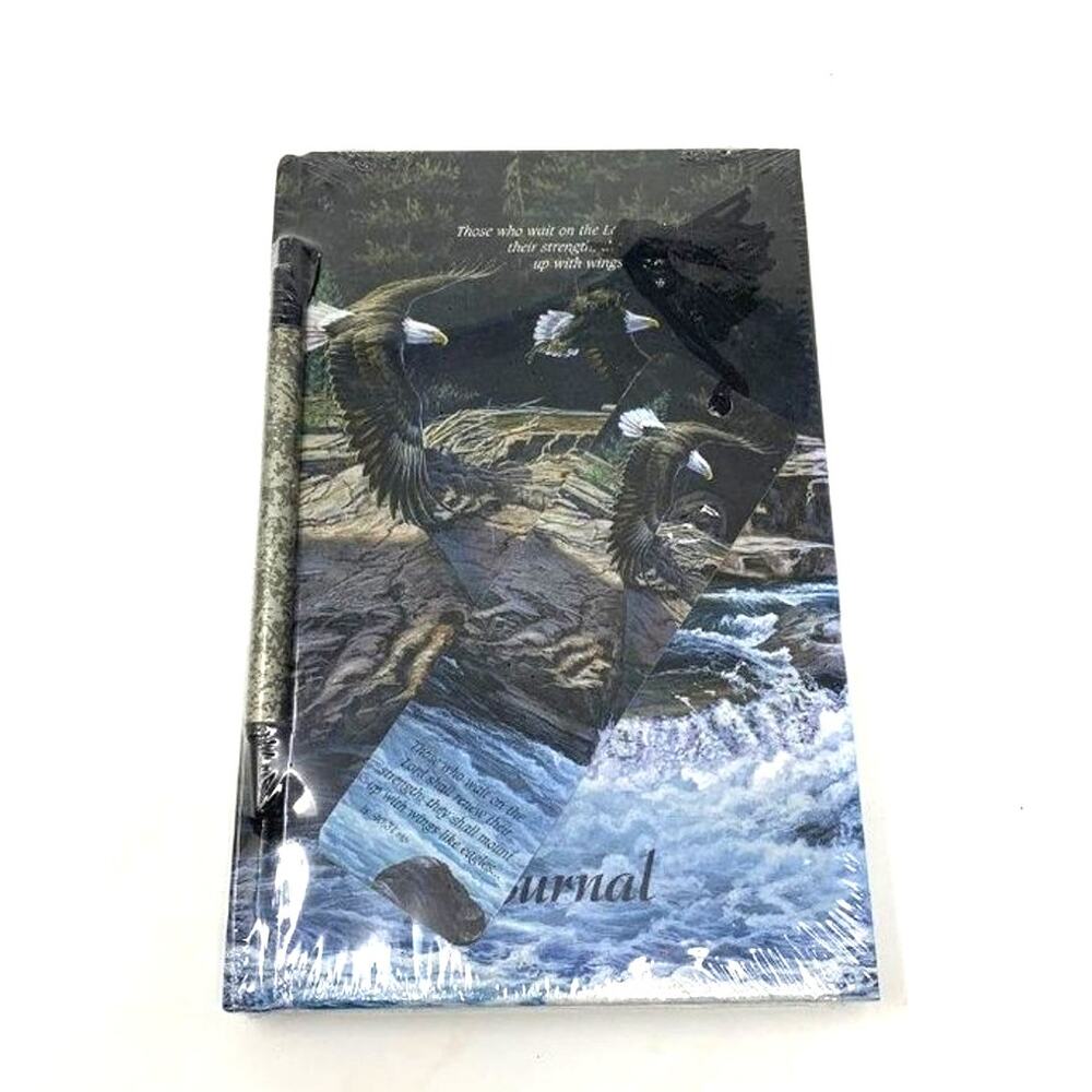 Hardcover Journal with Pen and Bookmark Eagle Bird Them Scripture NEW